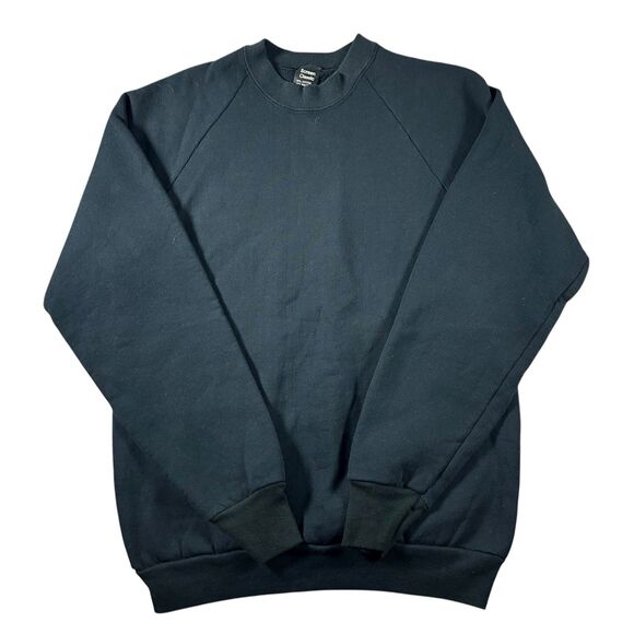 Vintage Screen Classic Blank Crewneck Mens Large Black Essentials USA 90s - Picture 2 of 9